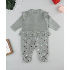 Prenatal Pijama de niña en terciopelo verde con flores* Ropa Y Accesorios·Peleles|Recién Nacido·Ropa Y Accesorios