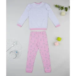 Prenatal Pijama dos piezas para niña gris y rosa con unicornios