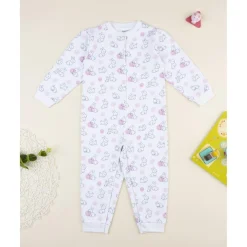 Prenatal Pijama enterizo blanco con conejitos para niña