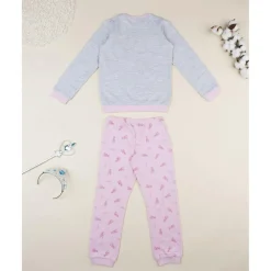 Prenatal Pijama gris y rosa con bailarina para niña