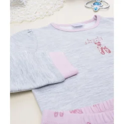 Prenatal Pijama gris y rosa con bailarina para niña