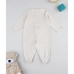 Prenatal Pijama marrón claro de terciopelo con monitos