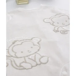 Prenatal Pijama marrón claro de terciopelo con monitos