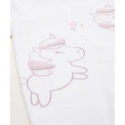 Prenatal Pijama niña blanco de terciopelo con unicornios