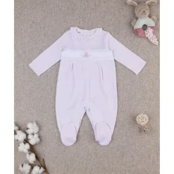Prenatal Pijama niña rosa con osito bordado