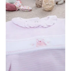 Prenatal Pijama niña rosa con osito bordado