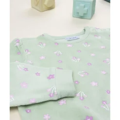 Prenatal Pijama niña verde con florecitas* Descanso Y Ropa Interior·Bebé 3-36 Meses