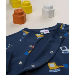 Prenatal Pijama niño azul con excavadoras