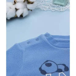 Prenatal Pijama polar azul de niño con panda