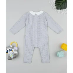 Prenatal Pijama tricot de bebé en gris con cuello blanco* Ropa Y Accesorios·Peleles|Recién Nacido·Ropa Y Accesorios