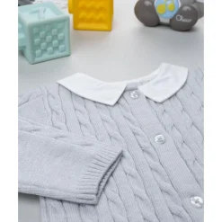 Prenatal Pijama tricot de bebé en gris con cuello blanco* Ropa Y Accesorios·Peleles|Recién Nacido·Ropa Y Accesorios