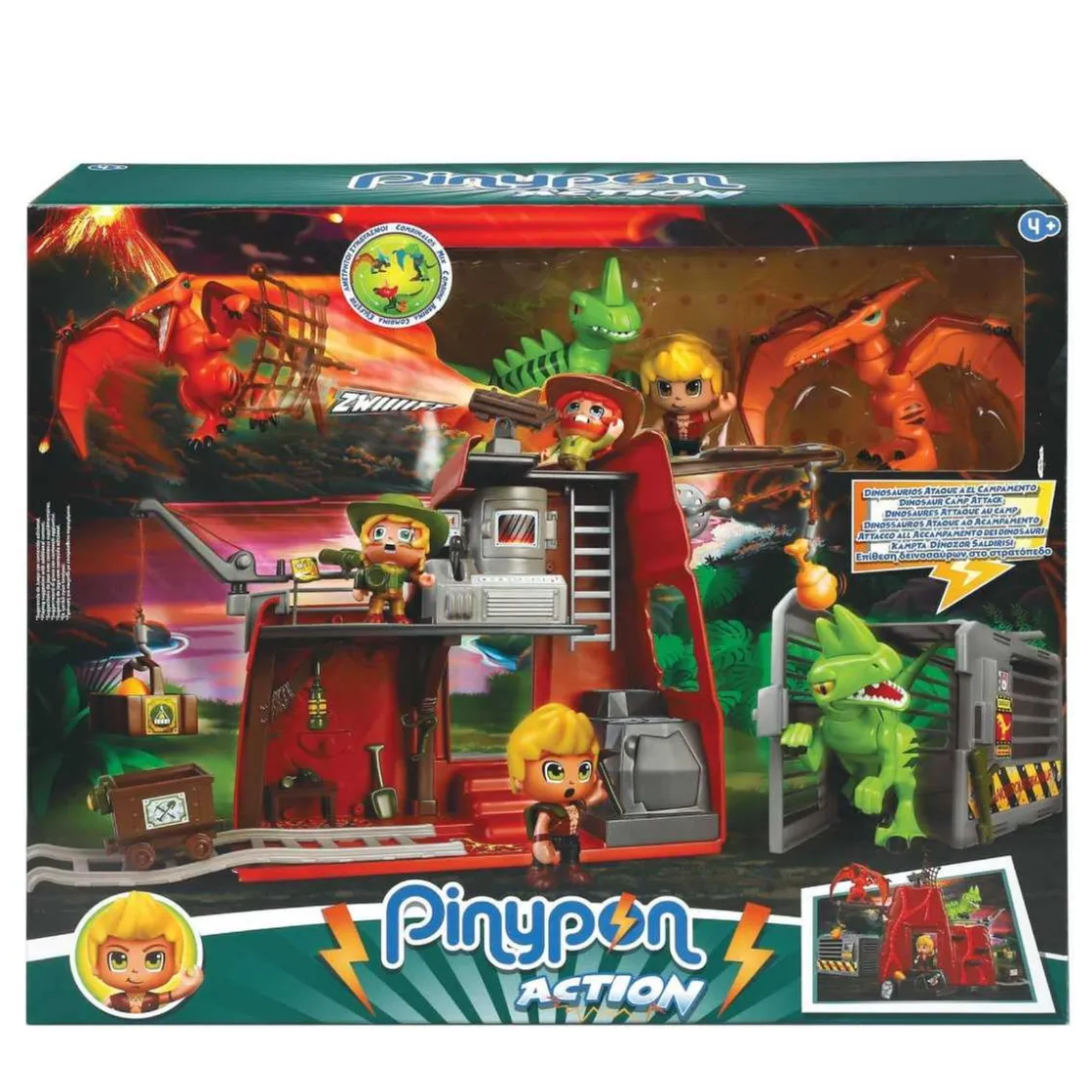 PINYPON - Dinos atacan el campamento Action* Coleccionables Y Mini Mundos