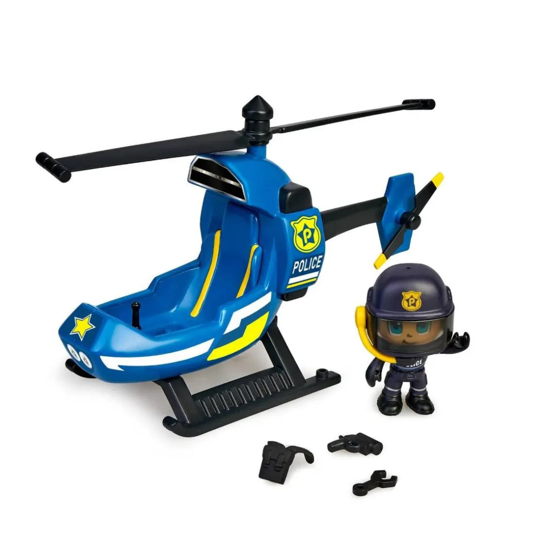 PINYPON - Mini helicóptero de policía Action* Coleccionables Y Mini Mundos