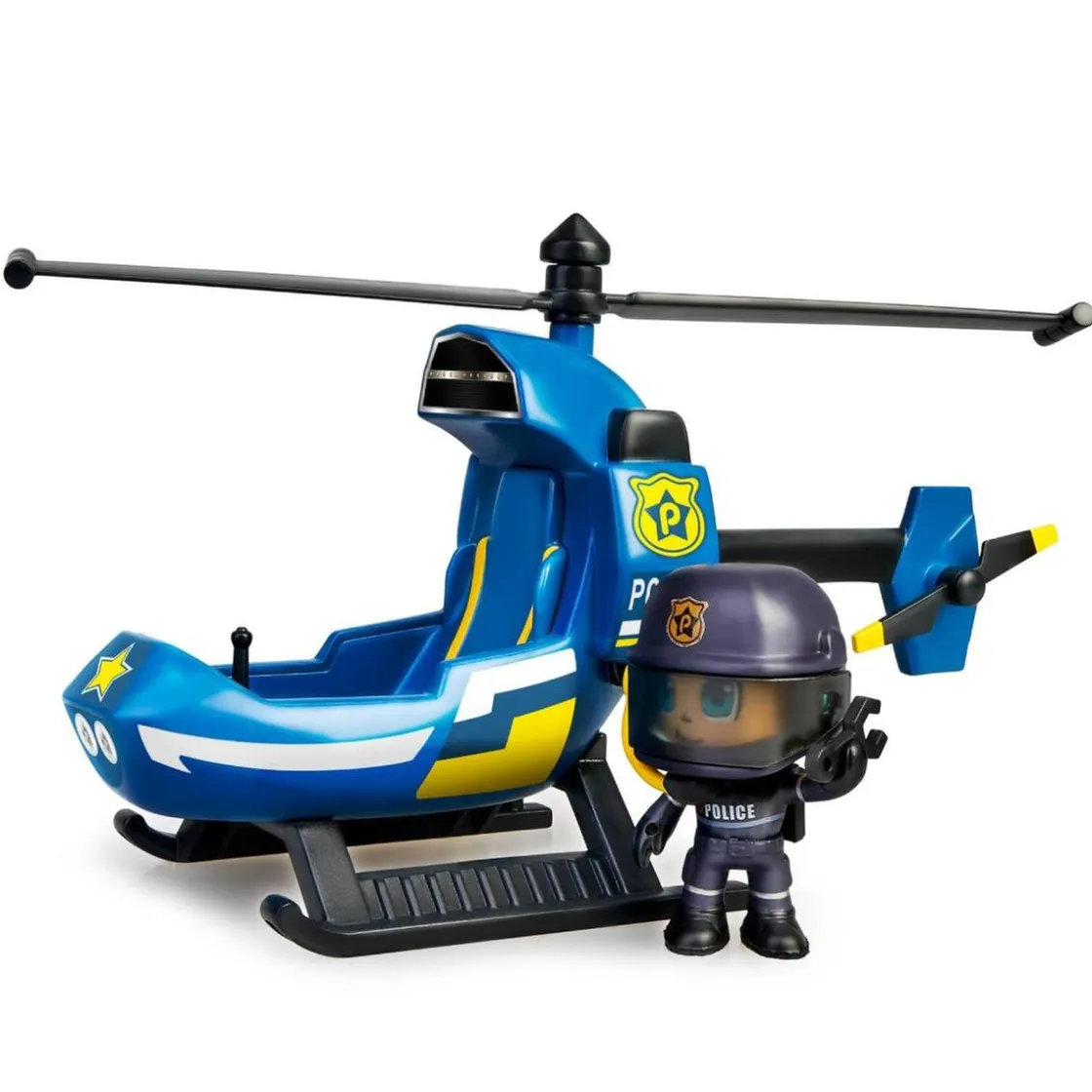 PINYPON - Mini helicóptero de policía Action* Coleccionables Y Mini Mundos