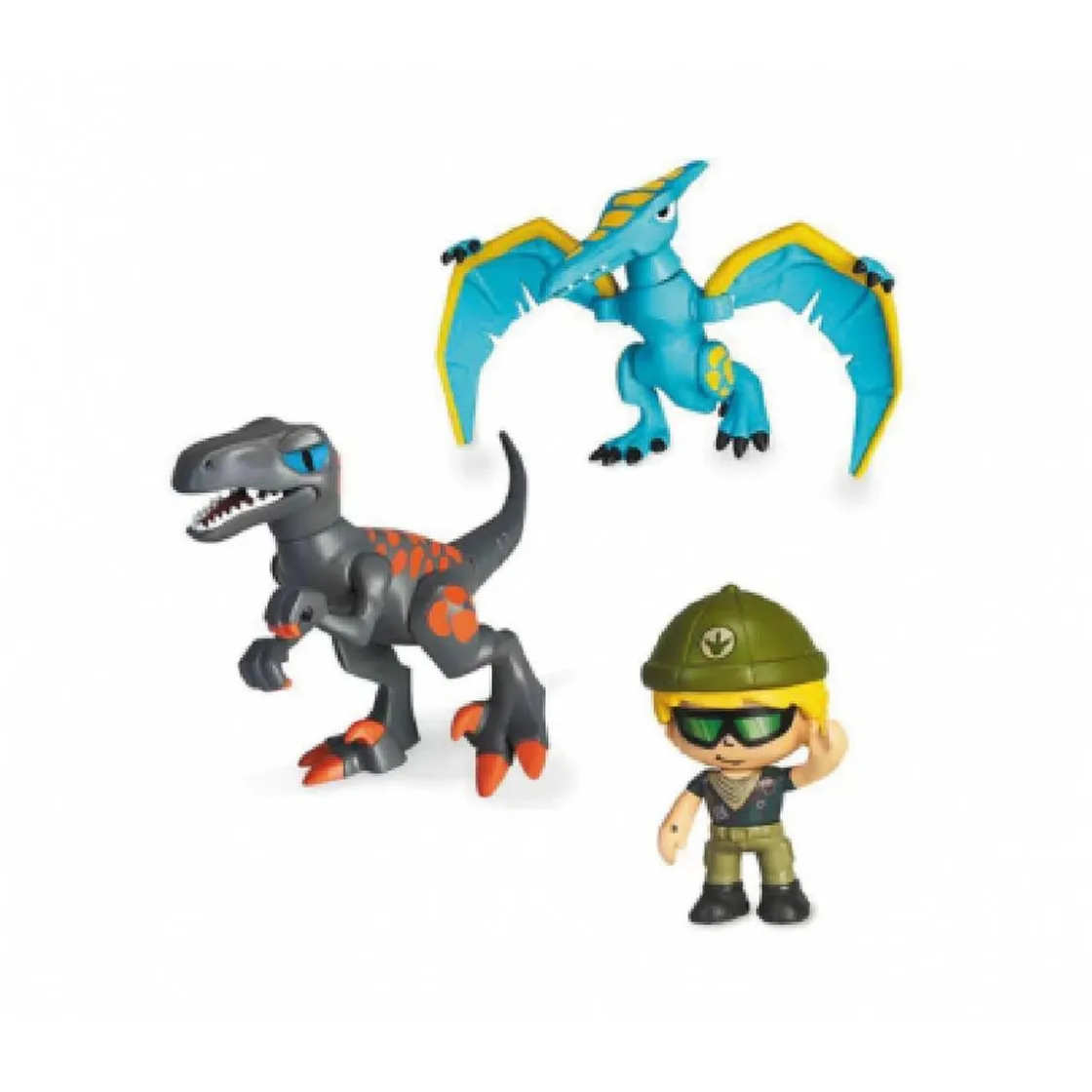 PINYPON - Pack Figura y 2 dinosaurios Action* Coleccionables Y Mini Mundos
