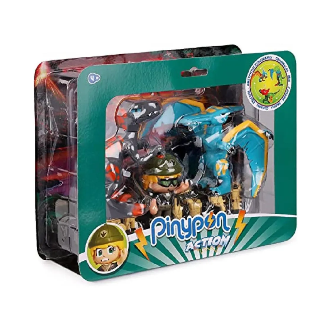 PINYPON - Pack Figura y 2 dinosaurios Action* Coleccionables Y Mini Mundos