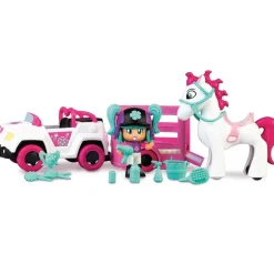 PINYPON - Remolque y caballo con mini muñeca y accesorios Pop&Swap* Coleccionables Y Mini Mundos