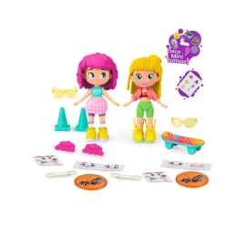 PINYPON - Set de 2 chicas sobre ruedas* Coleccionables Y Mini Mundos