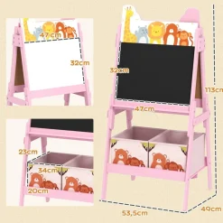 AIYAPLAY Pizarra 2 en 1 con cajas de tela Rosa* Arte Y Manualidades