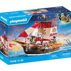 PLAYMOBIL - Barco Pirata con Aventuras y Accesorios Marinos ㅤ