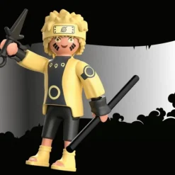 PLAYMOBIL - Figura Naruto con camisa amarilla y bastón ㅤ