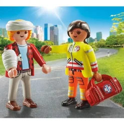PLAYMOBIL - Set de Socorrista y Paciente ㅤ* Juguetes De Construcción