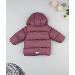 Prenatal Plumífero rosa con lazos para niña