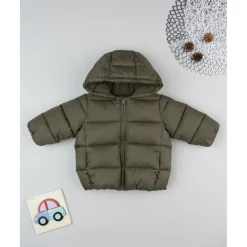 Prenatal Plumífero verde con forro polar para niño