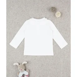 Prenatal Polo blanco de niña de manga larga