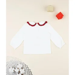 Prenatal Polo de niña blanco Minnie con cuello