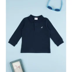 Prenatal Polo de niño azul marino de manga larga