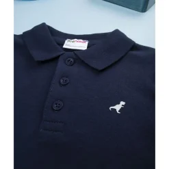 Prenatal Polo de niño azul marino de manga larga