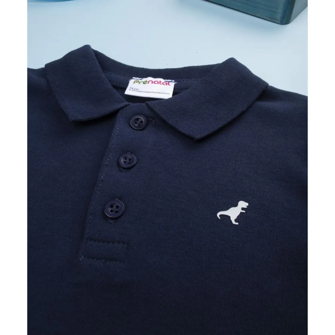 Prenatal Polo de niño azul marino de manga larga