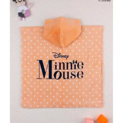 Prenatal Poncho de playa naranja con capucha y estampado de Minnie