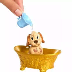MATTEL Princesas Disney - Bella baña y cepilla a su perrito