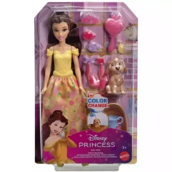 MATTEL Princesas Disney - Bella baña y cepilla a su perrito