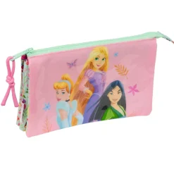 SAFTA Princesas Disney - Portatodo Triple - Colección Bloom* Material Escolar