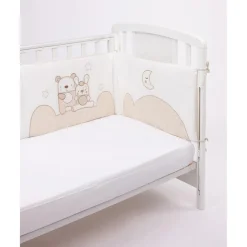 Prenatal Protector de cuna con detalles en beige