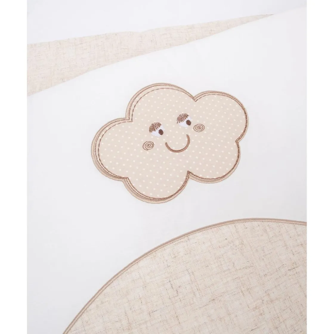 Prenatal Protector de cuna con detalles en beige