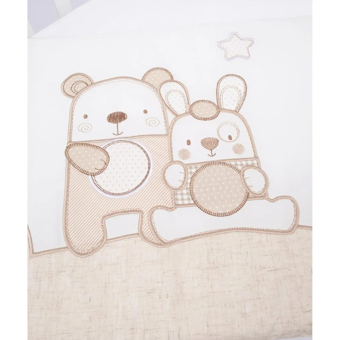 Prenatal Protector de cuna con detalles en beige