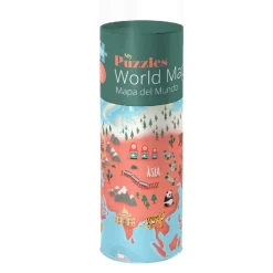 OLIVO Puzzle de tubo mapa mundial (100 piezas)