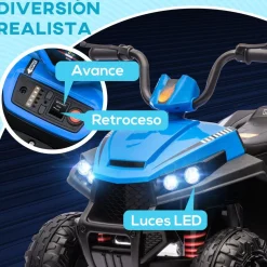 AIYAPLAY Quad eléctrico para niños Azul y Negro