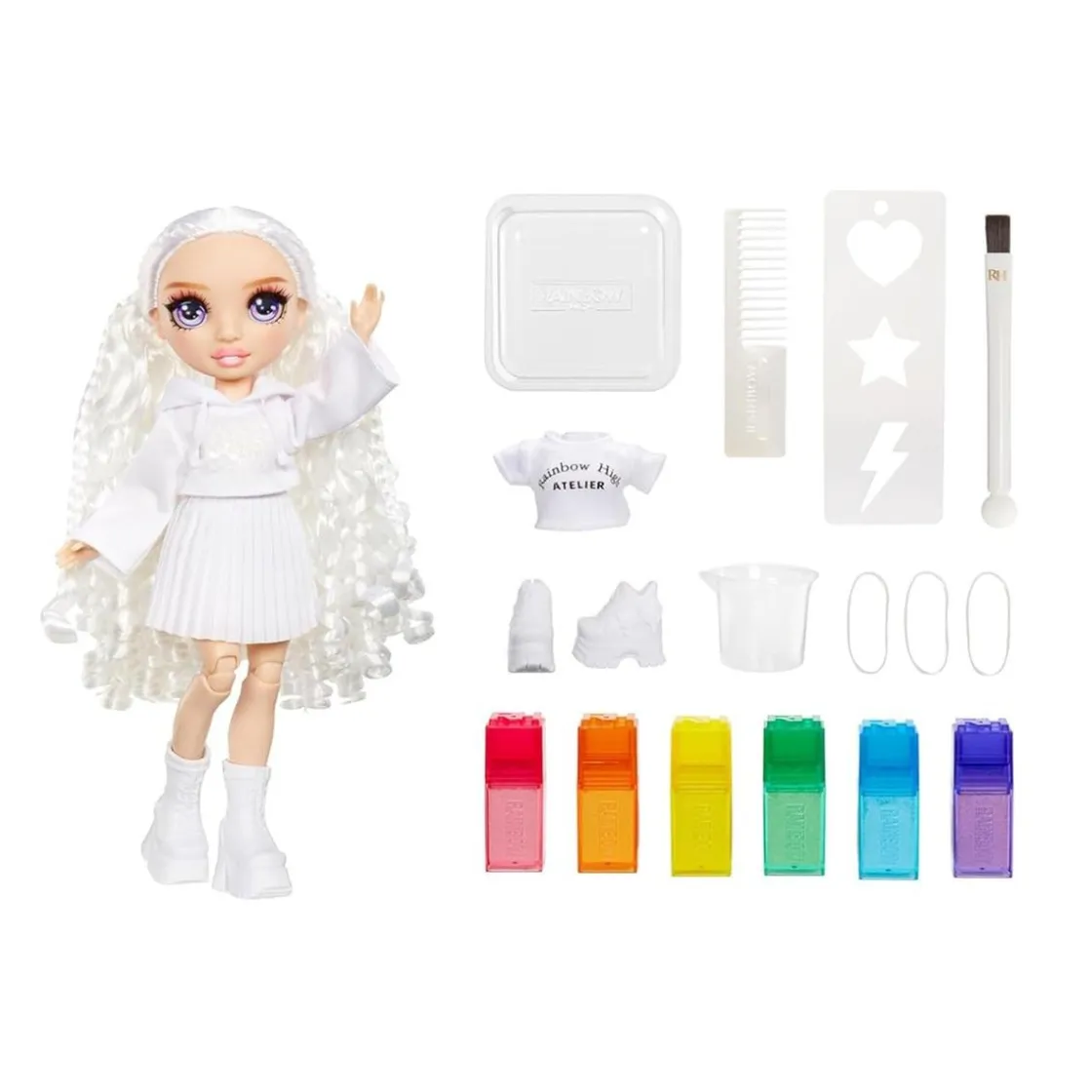 RAIMBOW HIGH Rainbow High - Watercolor & Create DIY - Muñeca ojos lavanda