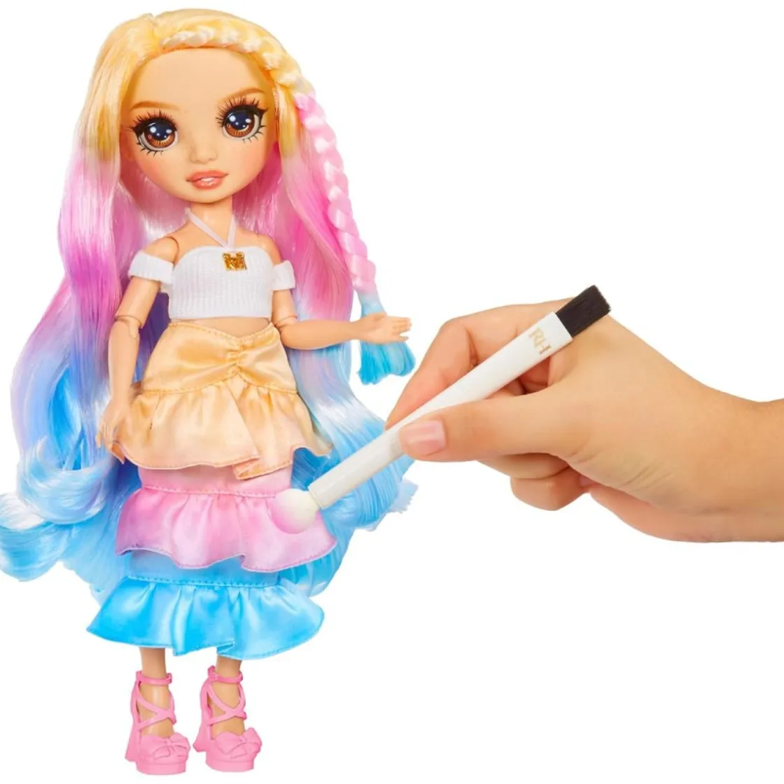 RAIMBOW HIGH Rainbow High - Watercolor & Create DIY - Muñeca ojos castaños