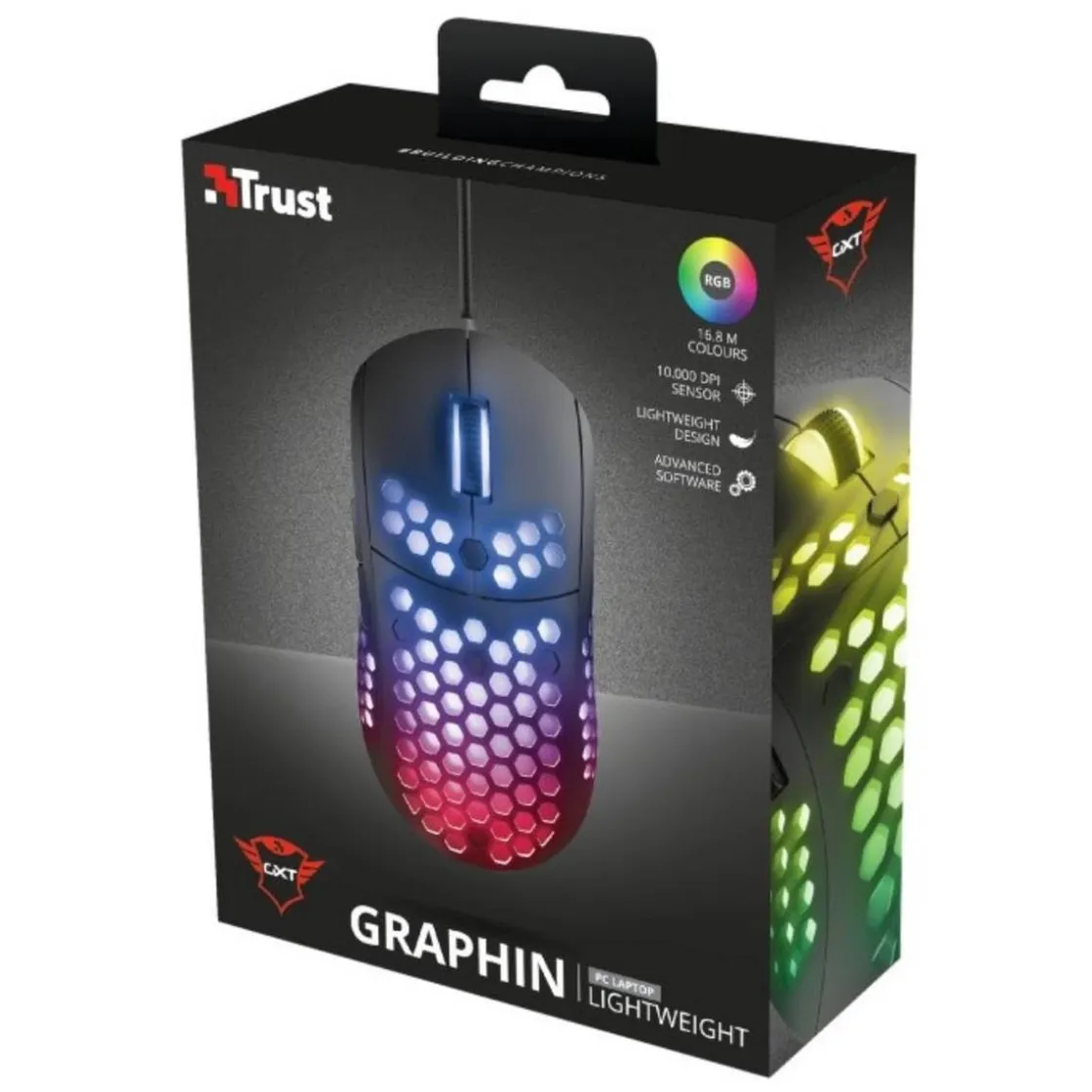 TOYS R US CE Ratón ligero para gaming RGB Trust GXT 960 Graphin Lightweight* Videojuegos