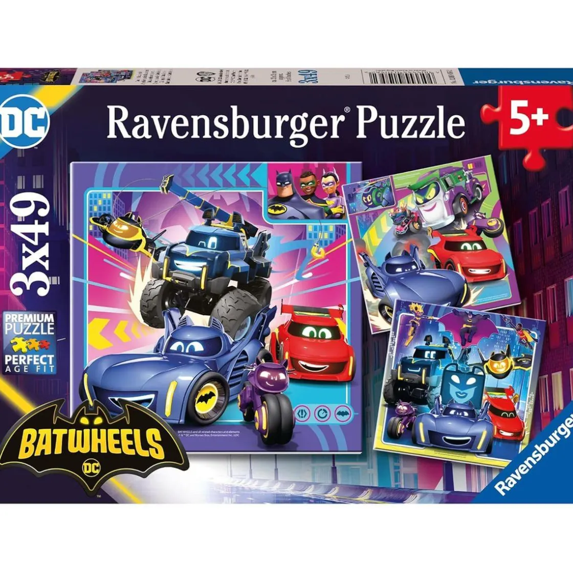 RAVENSBURGER IBÉRICA Ravensburger - 3 puzzles 49 piezas Batwheels* Juegos Y Puzzles