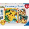 RAVENSBURGER IBÉRICA Ravensburger - 3 puzzles 49 piezas Pokémon* Juegos Y Puzzles