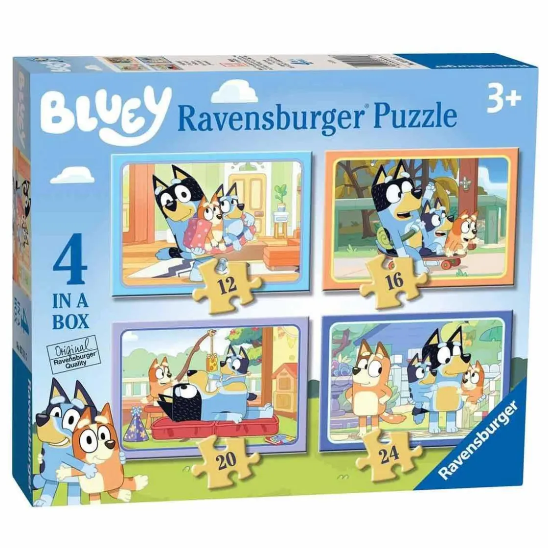 RAVENSBURGER IBÉRICA Ravensburger - Bluey - Puzzle 4 in a Box Colección para Niños ㅤ* Juegos Y Puzzles