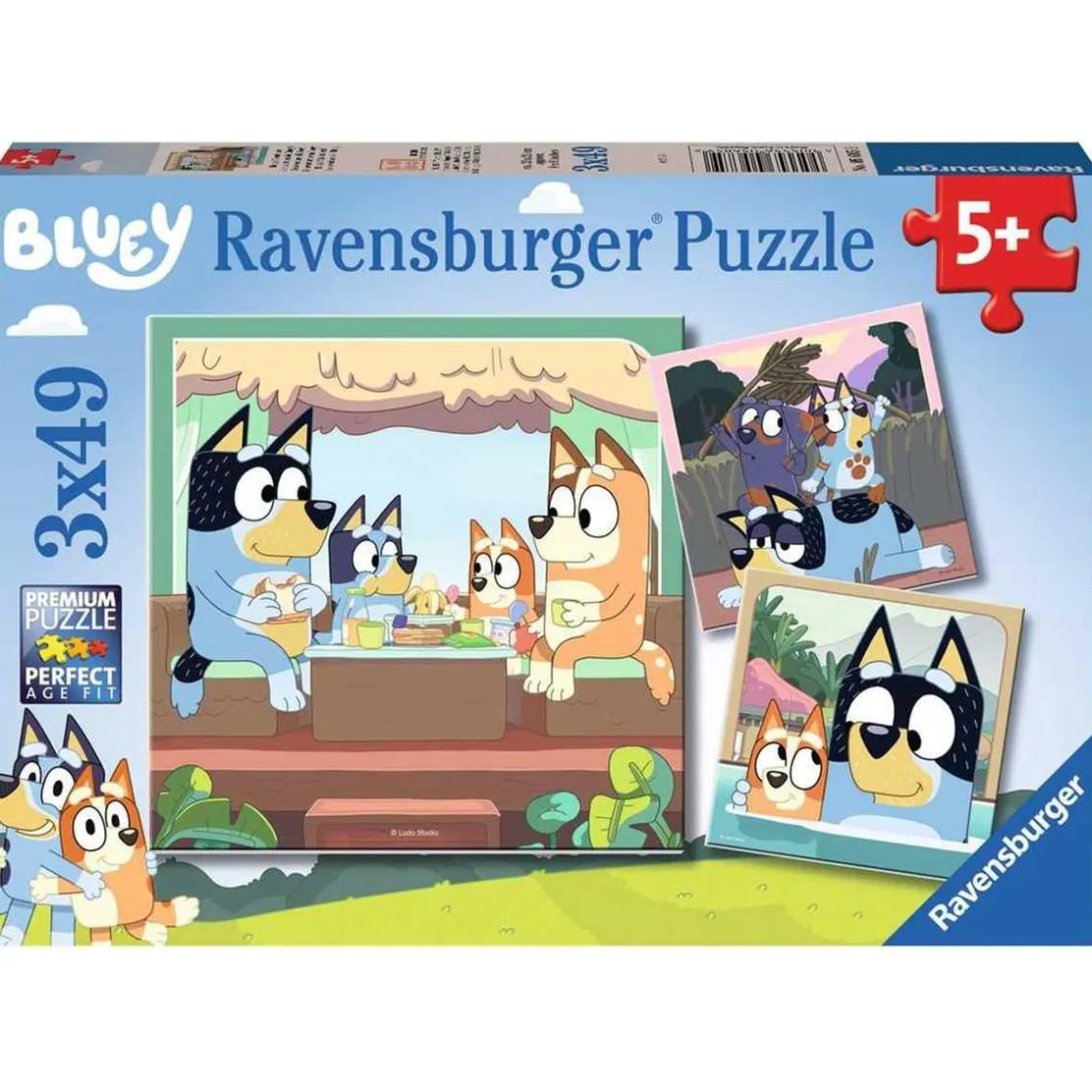 RAVENSBURGER IBÉRICA Ravensburger - Bluey - Puzzle infantil Ravensburger Bluey, 3x49 piezas ㅤ* Juegos Y Puzzles