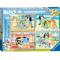 RAVENSBURGER IBÉRICA Ravensburger - Bluey - Puzzle Bluey colección 4x42 piezas para niños ㅤ